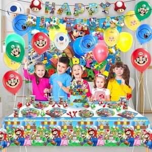 Mario Birthday Party Supplies, 116PCS Mario Party Decorations